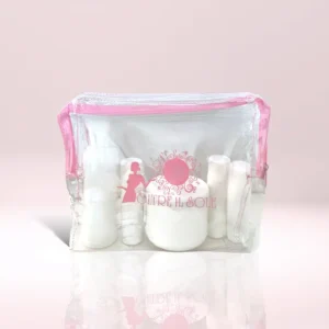 pochette beauty trasparente rosa