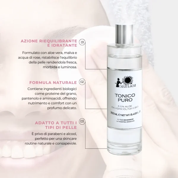 tonico viso naturale senza alcool